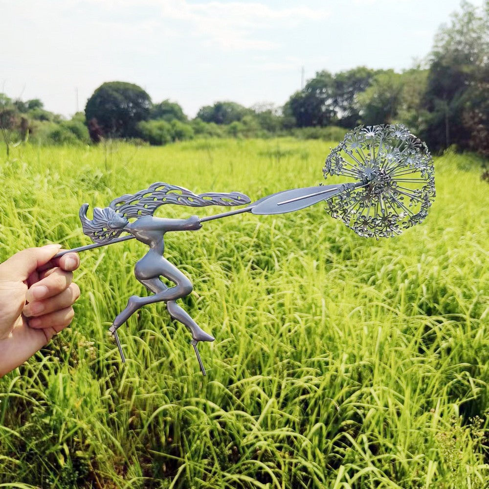 Fairies Dandelions Outdoor Garden Statue Yard Fairy Sculpture Decor Style 7