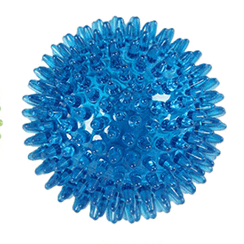 2X Pet Dog Squeaky Spiky Balls Toys Pet Chew Toys Blue Green