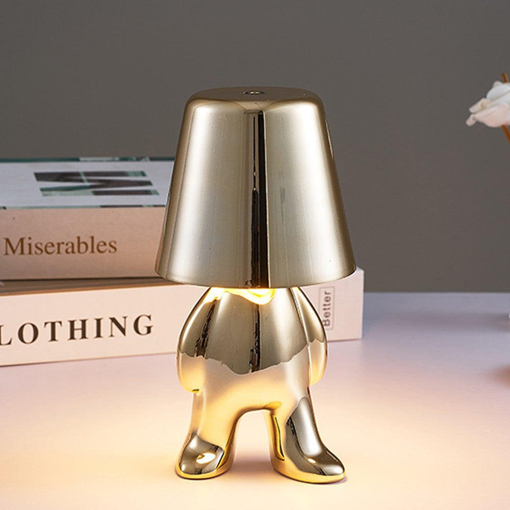 Little Golden Man Desk Lamp Touch Night Light with 3 Level Brightness Style 1
