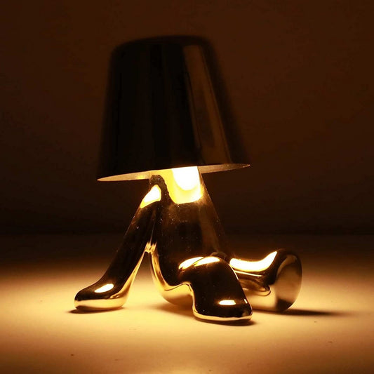 Little Golden Man Desk Lamp Touch Night Light with 3 Level Brightness Style 2