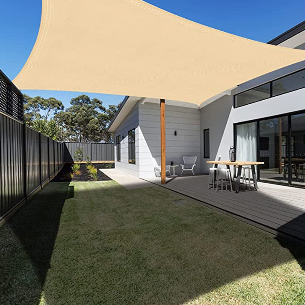 3x3m Water Resistant Sun Shade Sail Canopy UV Block Pergola Shade Cover Beige