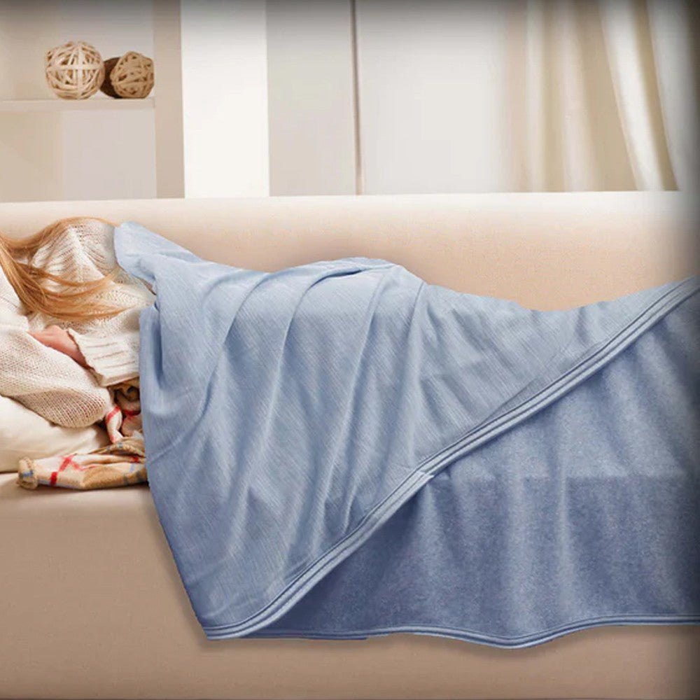 150x200cm Summer Cooling Blanket with Single Sided Cold Effect Blue