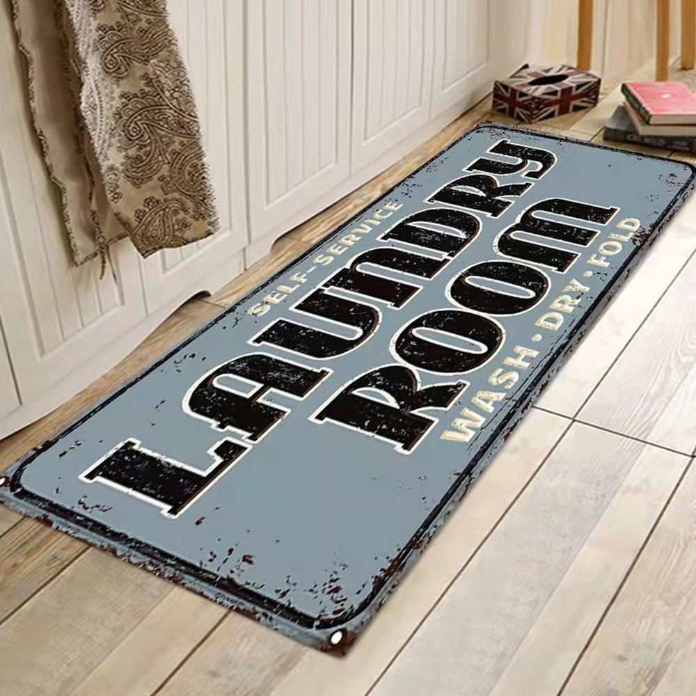 40x60cm Printed Laundry Room Rug Runner Non Slip Floor Mat Style 5
