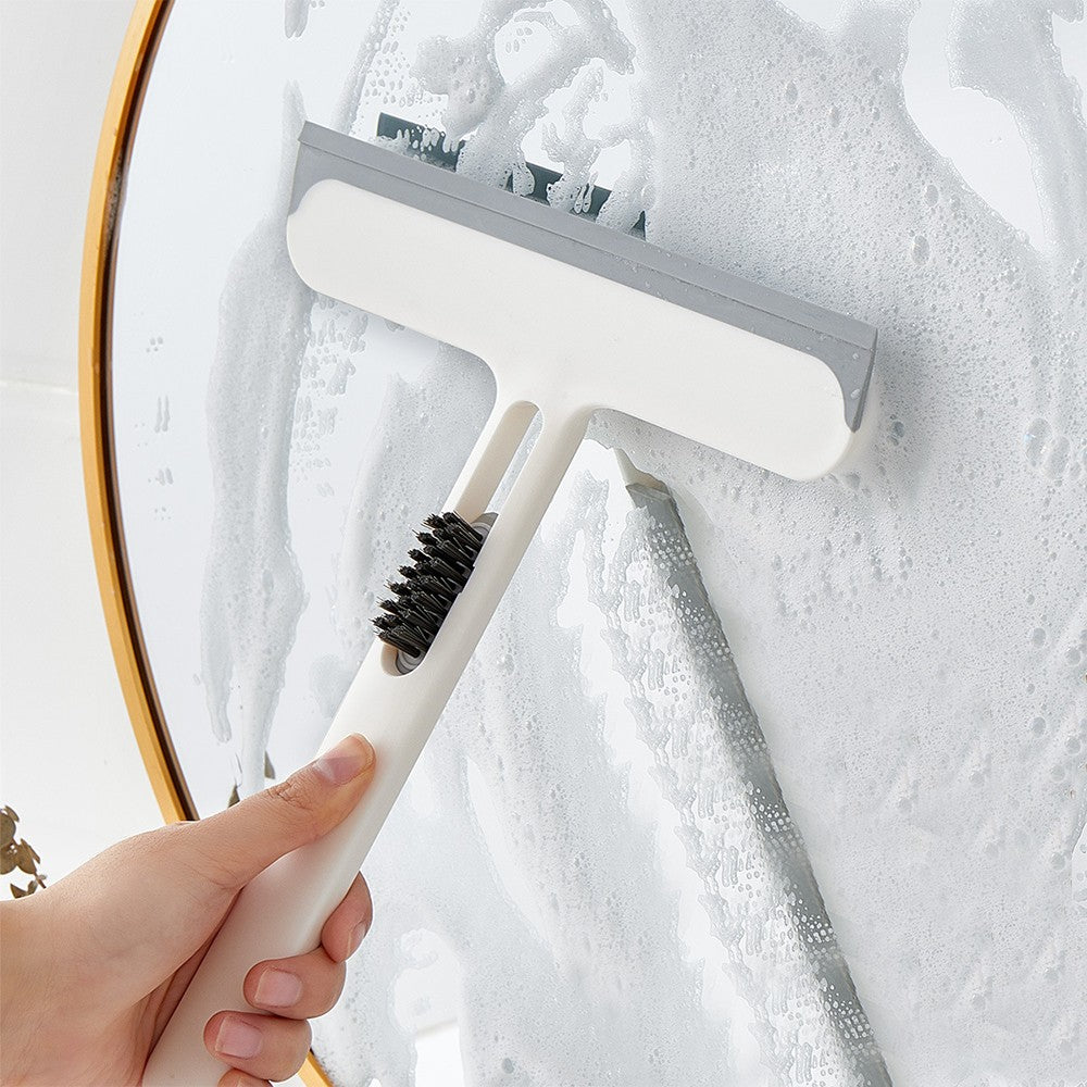 4Pcs 3 in 1 Shower Squeegee Wiper Tool with Brush for Glass Doors Mirror Window
