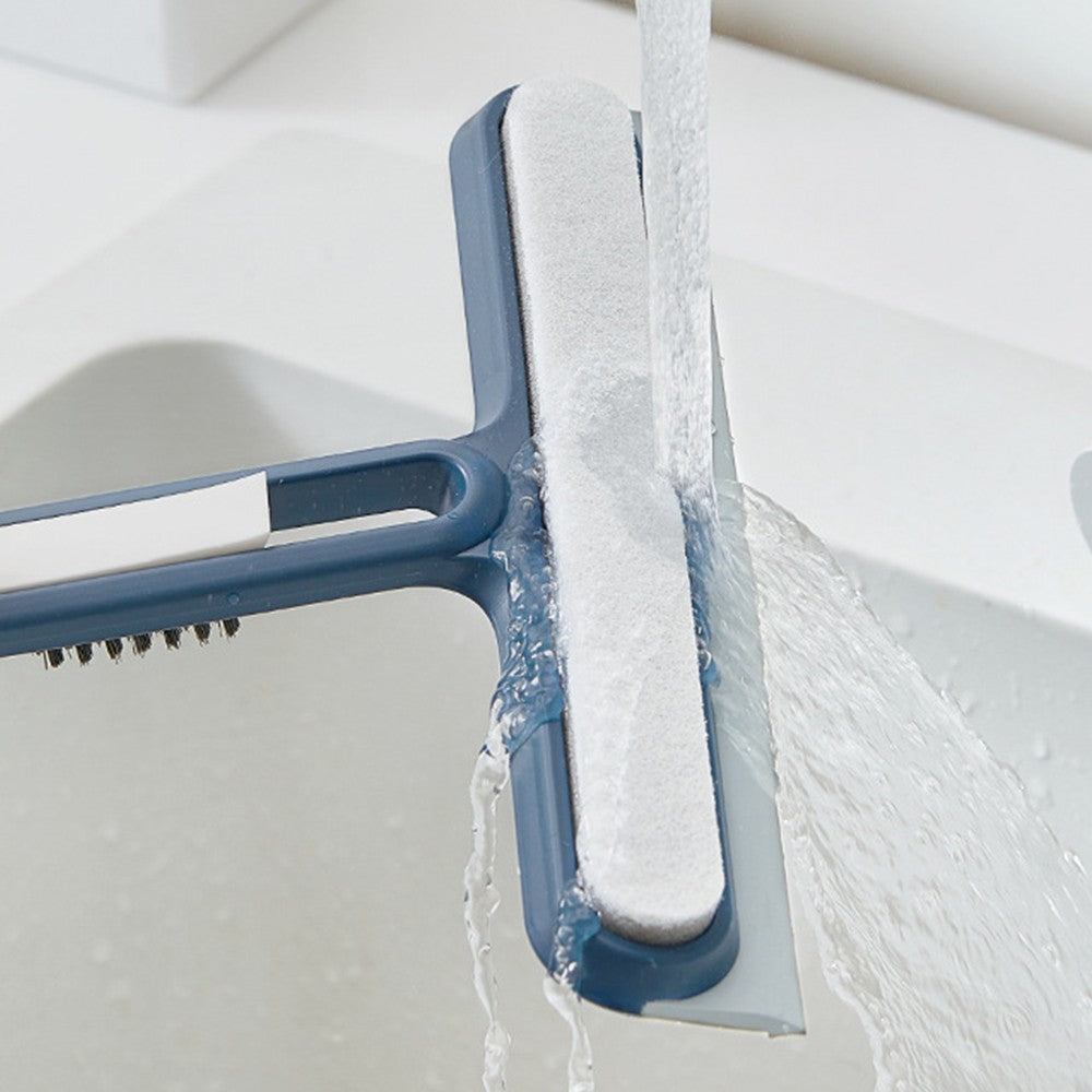 4Pcs 3 in 1 Shower Squeegee Wiper Tool with Brush for Glass Doors Mirror Window