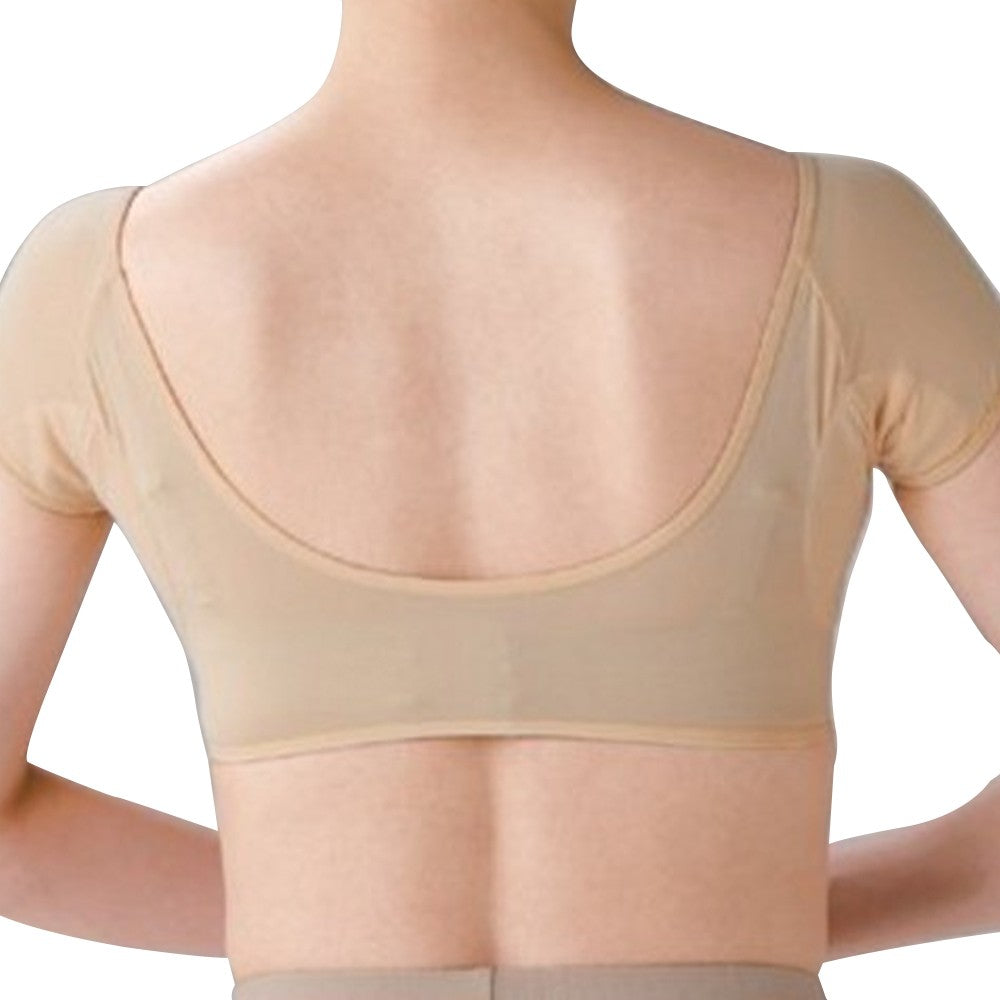 Women Breathable Underarm Sweat Vest Guard Washable Armpit Sweat Pads Beige L