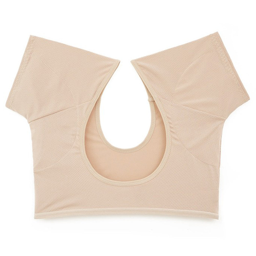 Women Breathable Underarm Sweat Vest Guard Washable Armpit Sweat Pads Beige M