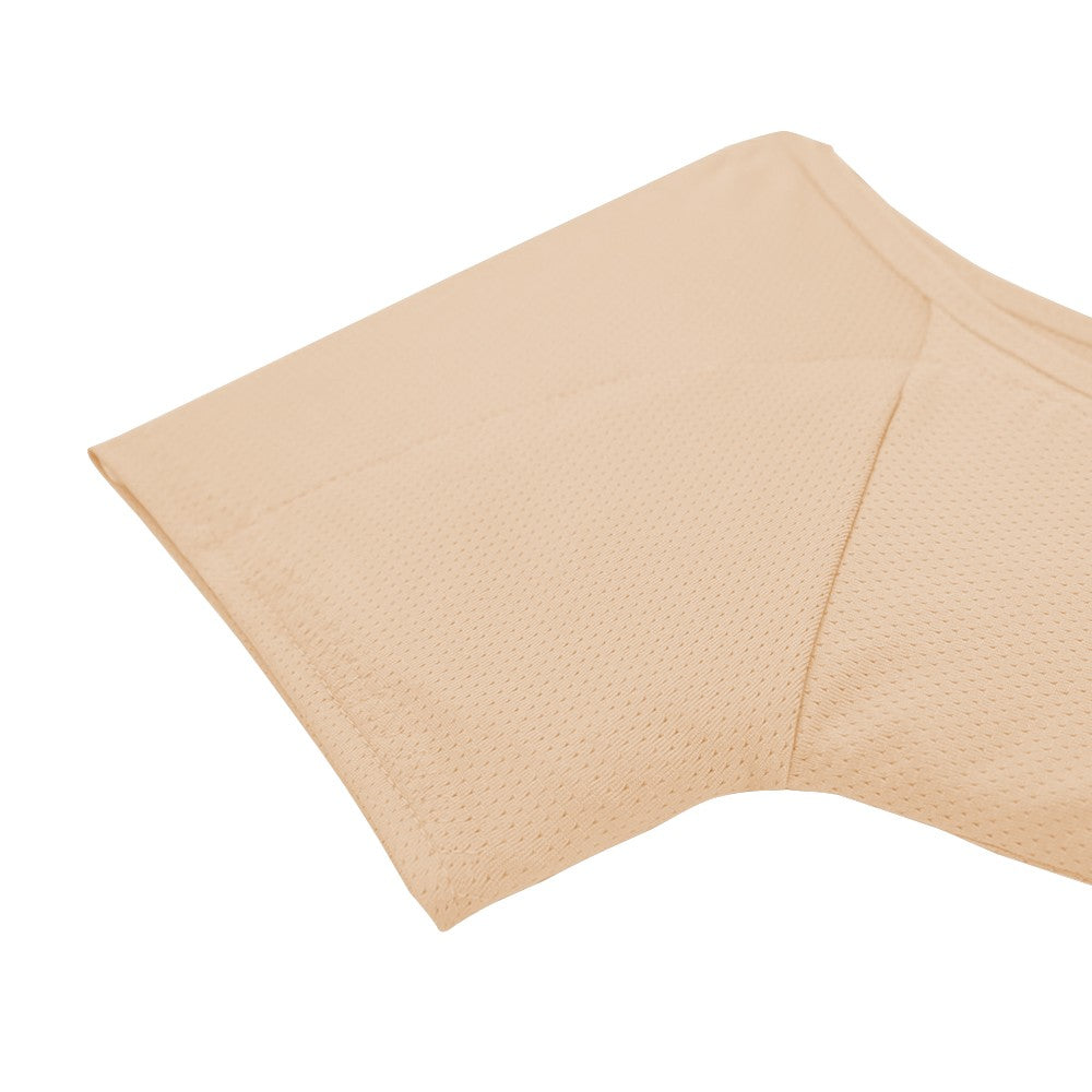 Women Breathable Underarm Sweat Vest Guard Washable Armpit Sweat Pads Beige M
