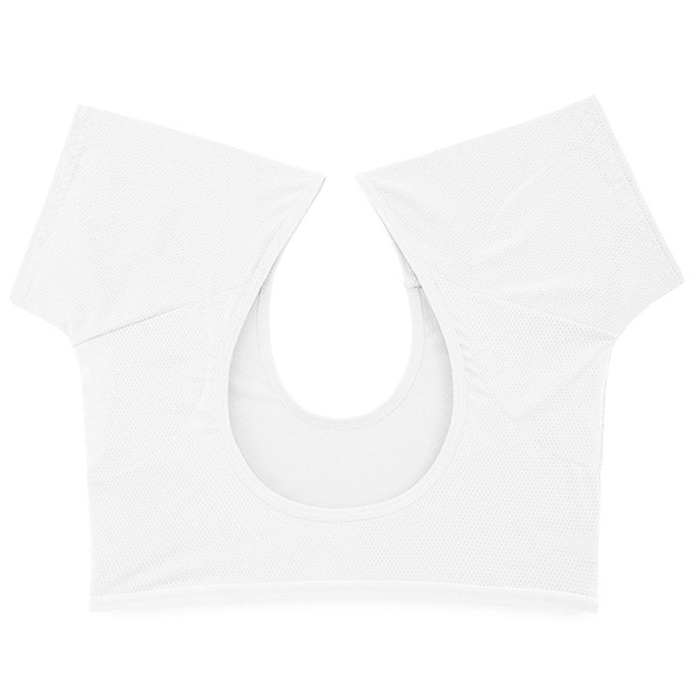 Women Breathable Underarm Sweat Vest Guard Washable Armpit Sweat Pads White M