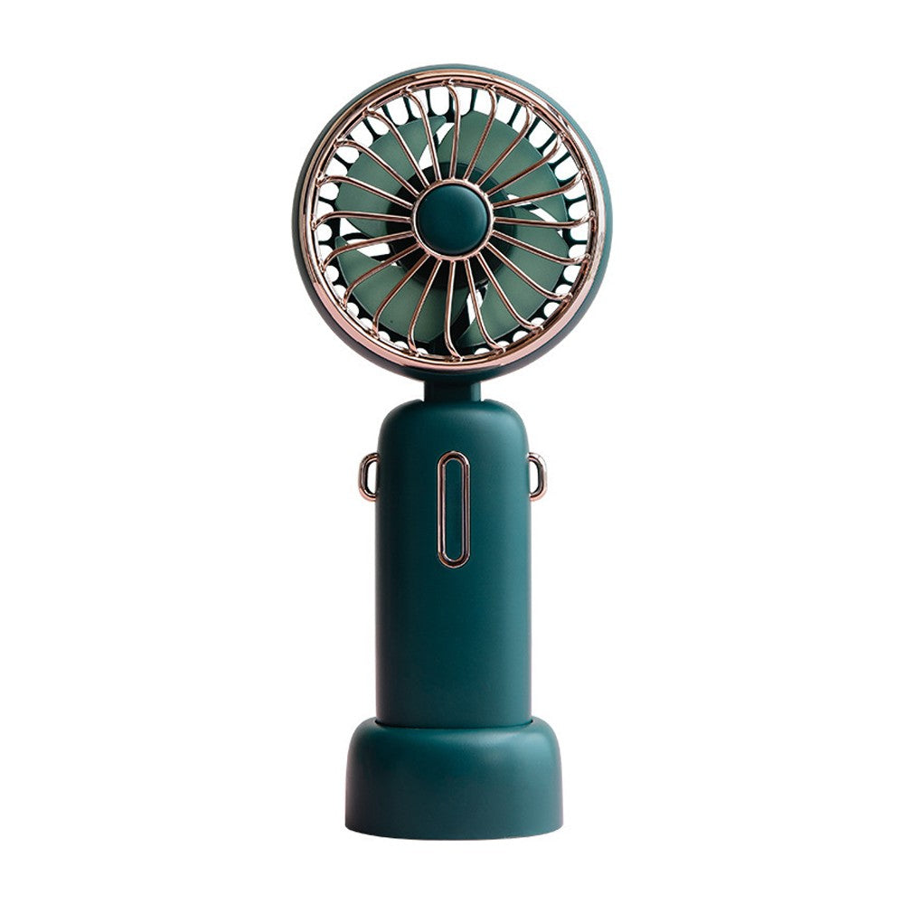 USB Mini Handheld Fan with Hanging Rope Electric Fan with 3 Wind Speeds Green