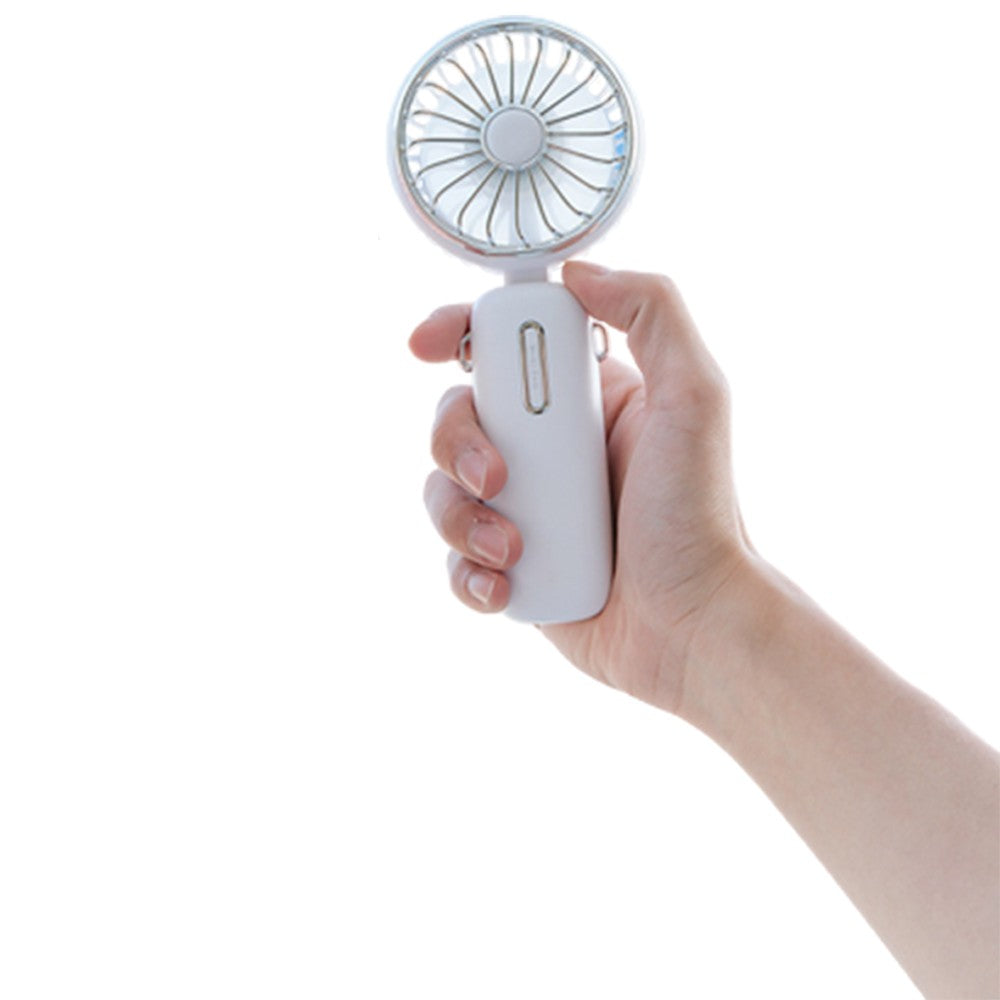 USB Mini Handheld Fan with Hanging Rope Electric Fan with 3 Wind Speeds White