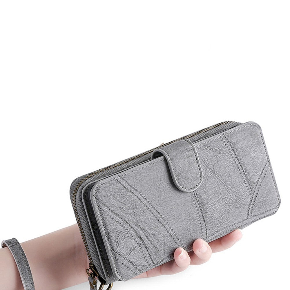 for iPhone 14 Detachable Flip Phone Wallet Case with Card Holder Grey