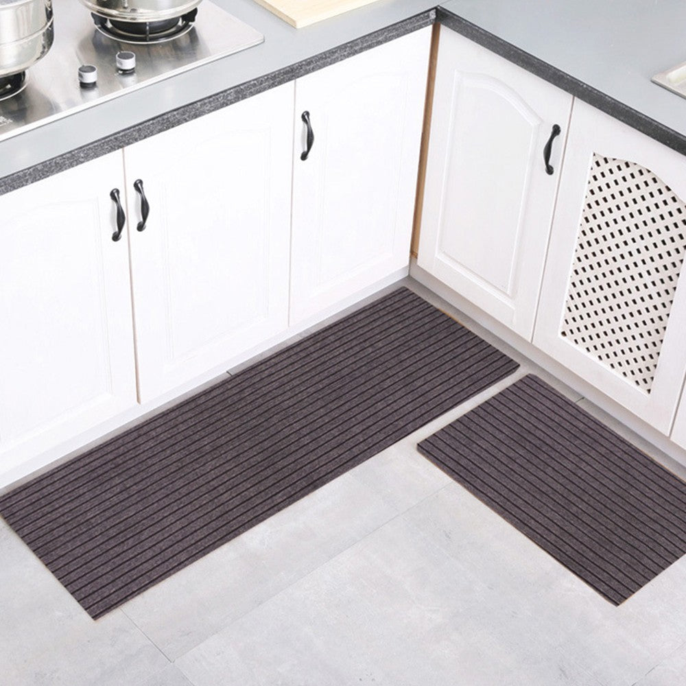 Set of 2Pcs 40cm Stripe Kitchen Mat Anti Slip Doormat Bathroom Floor Rug Coffee