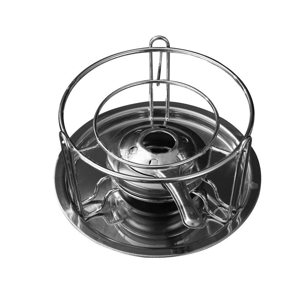 10Pcs Stainless Steel Fondue Pot Set with 6 Forks for Chocolate Cheese Fondue