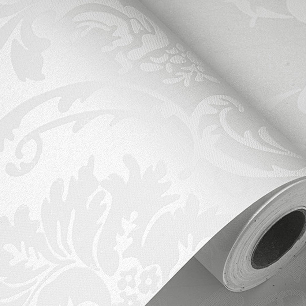 3m Self Adhesive 3D Damask Wallpaper European Style Wallpaper Home Decor White