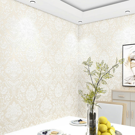 3m Self Adhesive 3D Damask Wallpaper European Style Wallpaper Home Decor Beige
