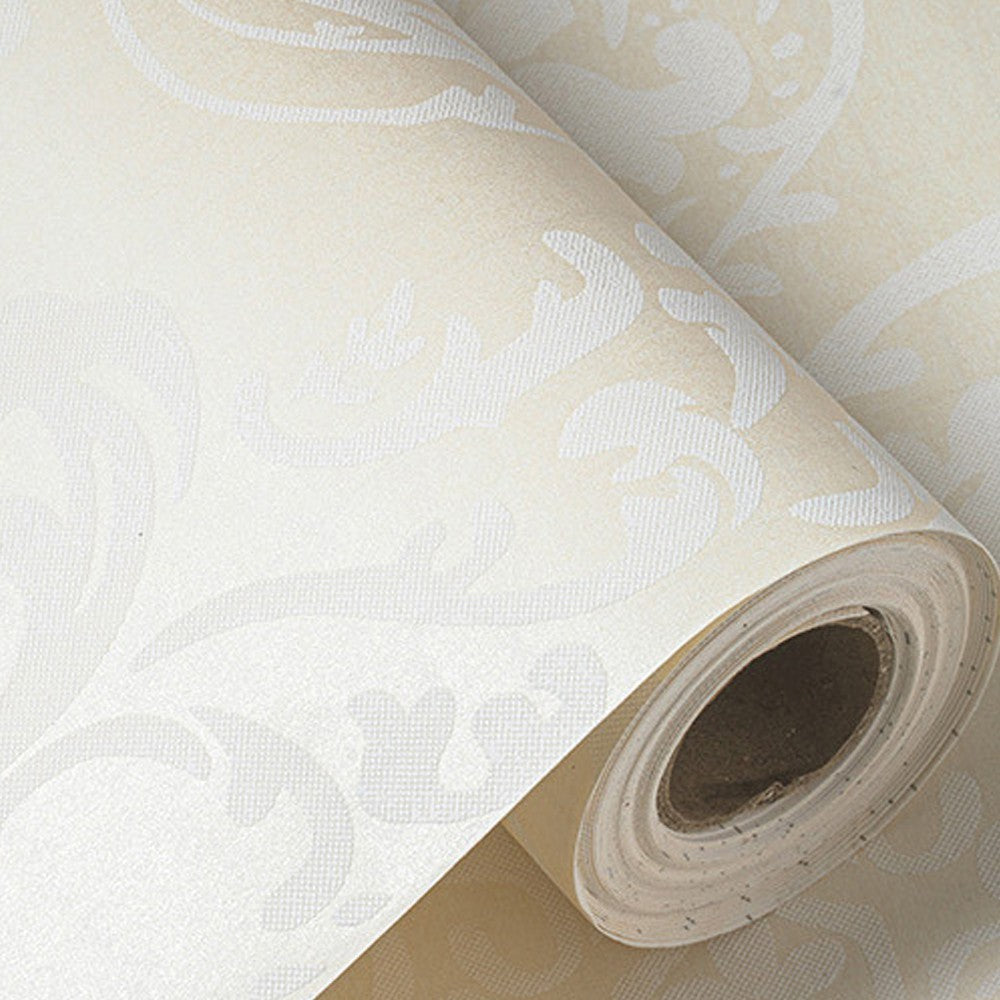 3m Self Adhesive 3D Damask Wallpaper European Style Wallpaper Home Decor Beige