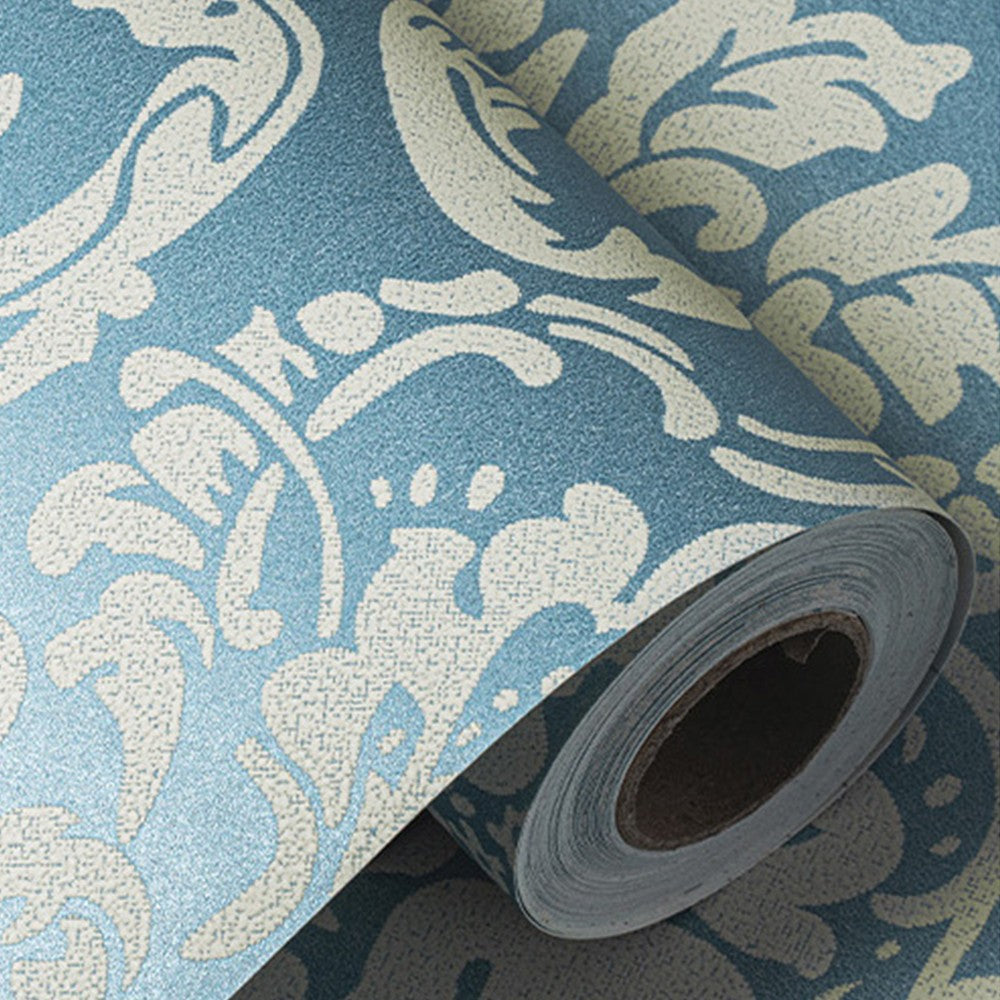 3m Self Adhesive 3D Damask Wallpaper European Style Wallpaper Home Decor Blue