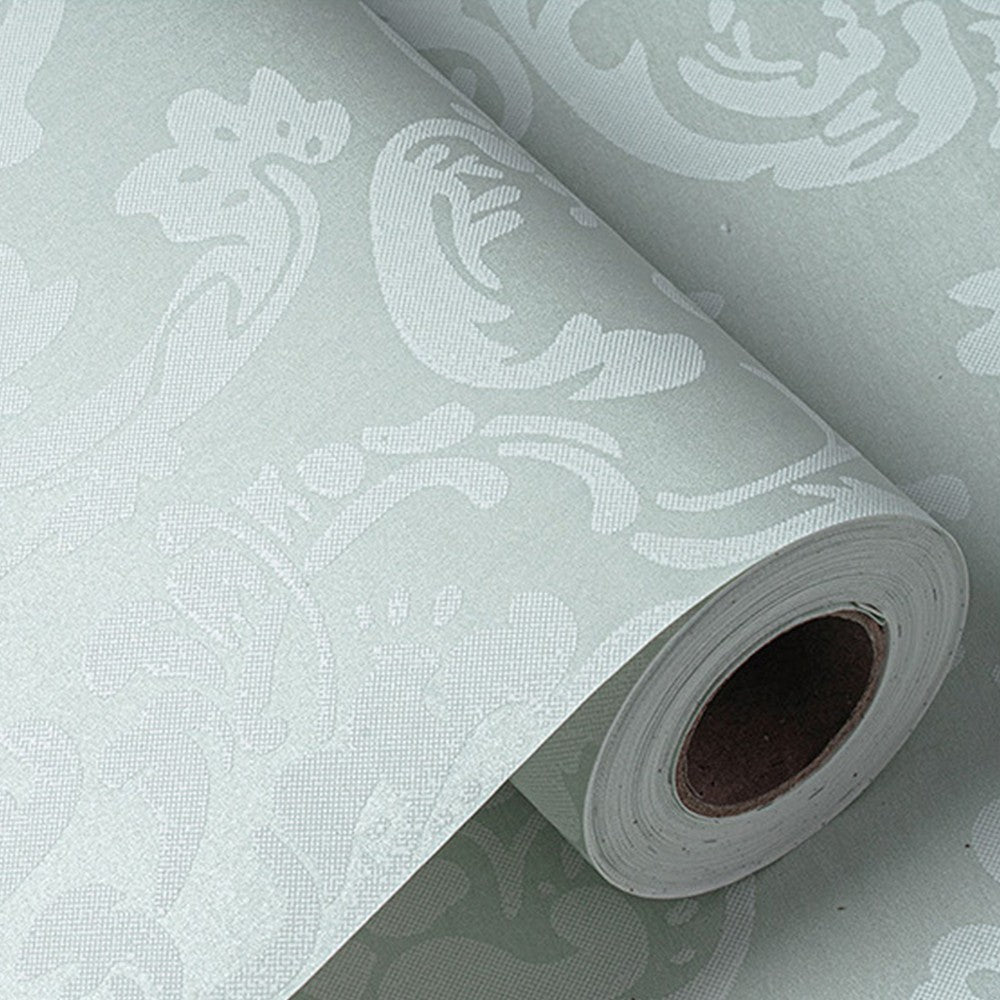 3m Self Adhesive 3D Damask Wallpaper European Style Wallpaper Home Decor Green
