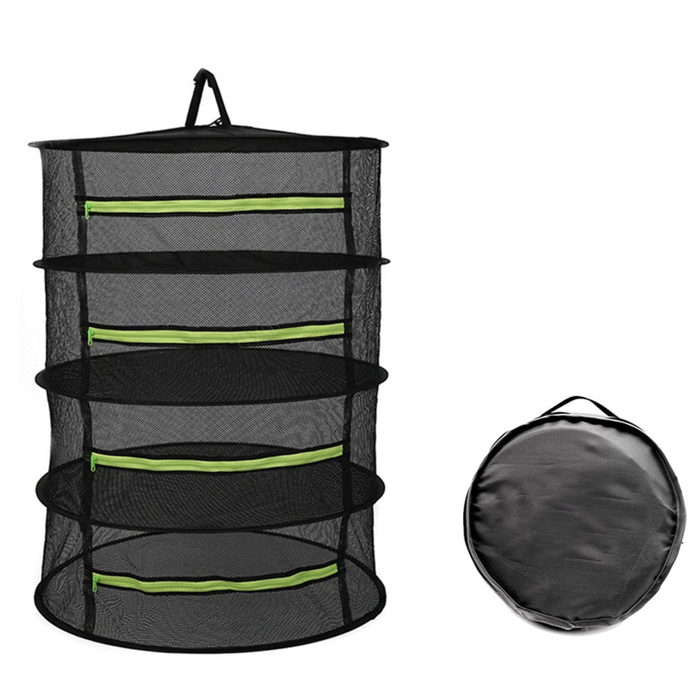 4 Layer Herb Plant Drying Rack Foldable Hanging Drying Rack Net with Storage Bag
