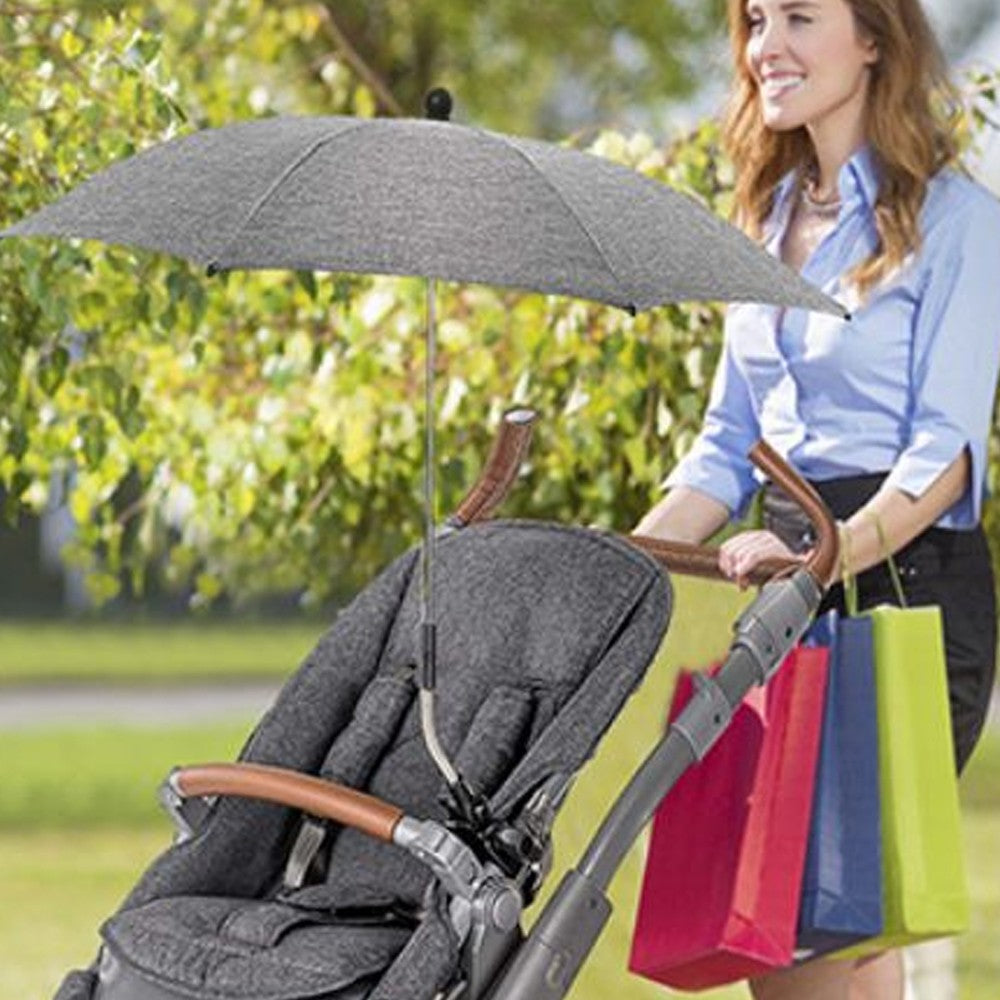 Baby Strollers Umbrella Trolley Sun Shade Umbrella with Adjustable Clamp Grey