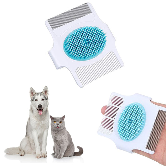 2Pcs 3 in 1 Pet Grooming Brush with Combs Cat Dog Massage Comb Random Color