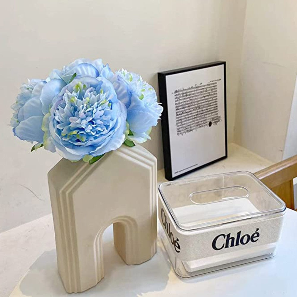 2 Bunches Artificial Peony Single Stem Faux Silk Flower Wedding Decor Blue