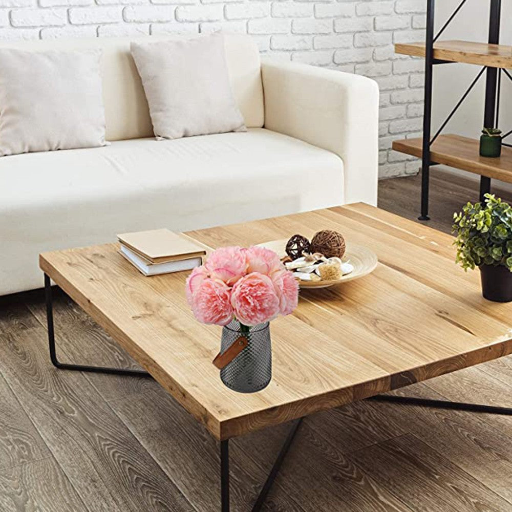 2 Bunches Artificial Peony Single Stem Faux Silk Flower Wedding Decor Pink