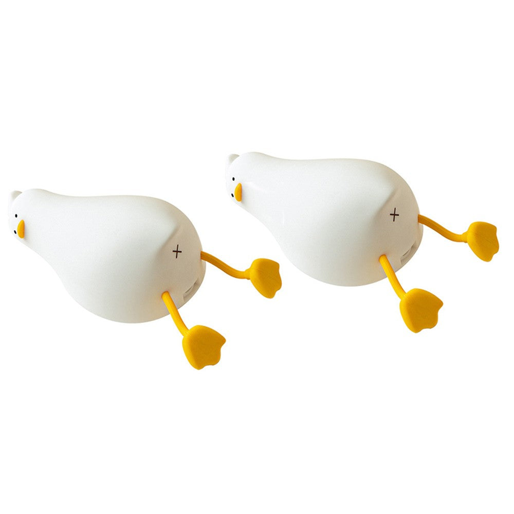 2Pcs LED Touch Lamp Silicone Lying Flat Duck Night Light Dimmable Nursery Light