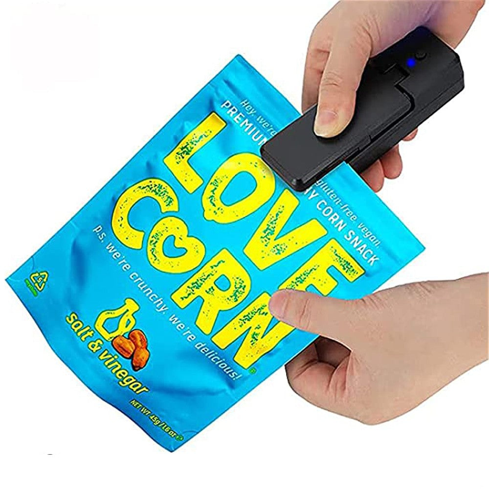 Mini Heat Sealer with Cutter USB Food Plastic Bag Sealing Vacuum Machine Black