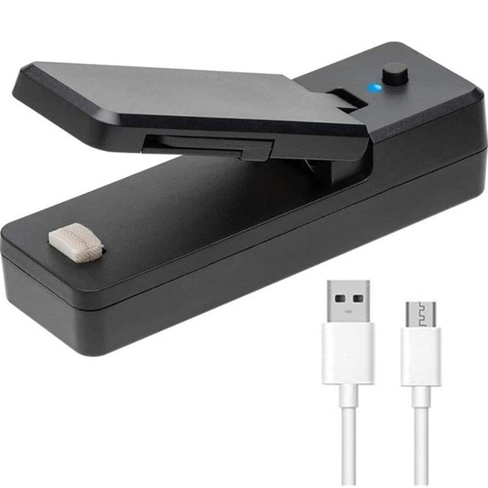 Mini Heat Sealer with Cutter USB Food Plastic Bag Sealing Vacuum Machine Black