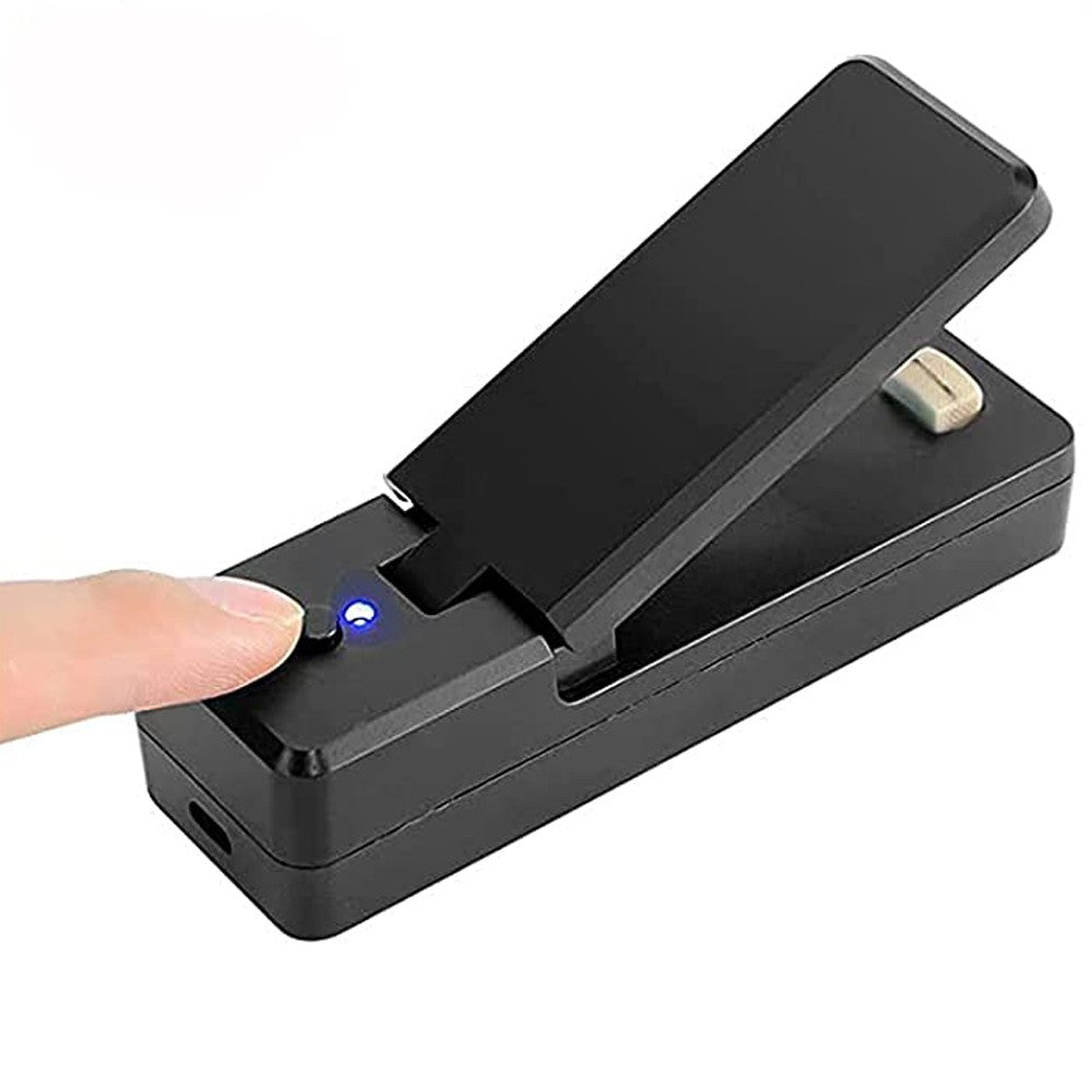 Mini Heat Sealer with Cutter USB Food Plastic Bag Sealing Vacuum Machine Black