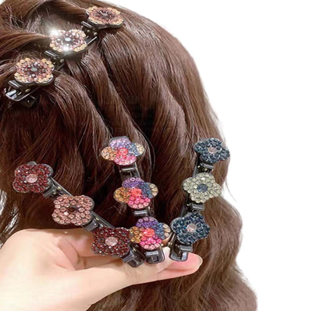 8Pcs Sparkling Braided Hair Clips Double Bangs Hair Clips Hair Accessories