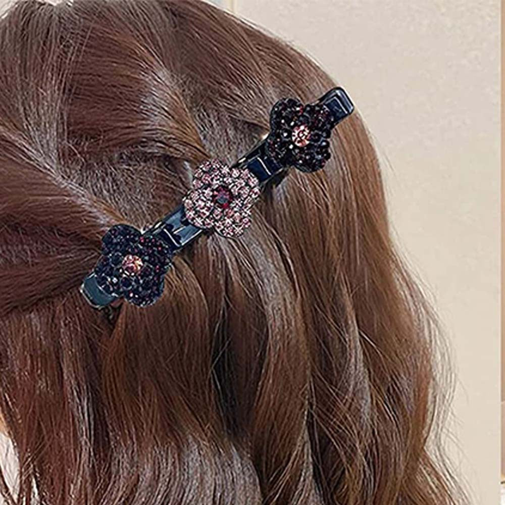 8Pcs Sparkling Braided Hair Clips Double Bangs Hair Clips Hair Accessories