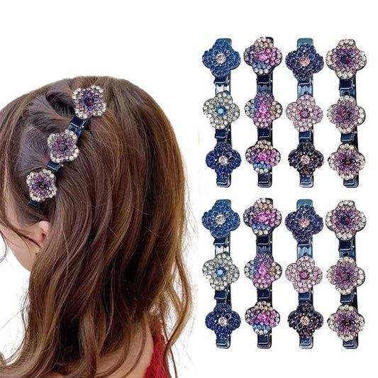 16Pcs Sparkling Braided Hair Clips Double Bangs Hair Clips Hair Accessories