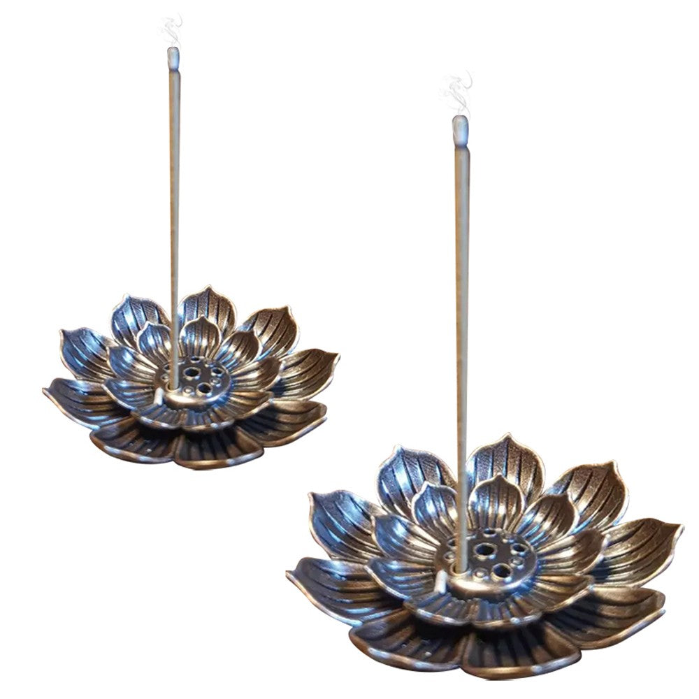 4Pcs Alloy Lotus Incense Burner Incense Stick Holder Spiritual Meditation Decor