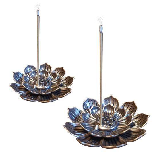 4Pcs Alloy Lotus Incense Burner Incense Stick Holder Spiritual Meditation Decor