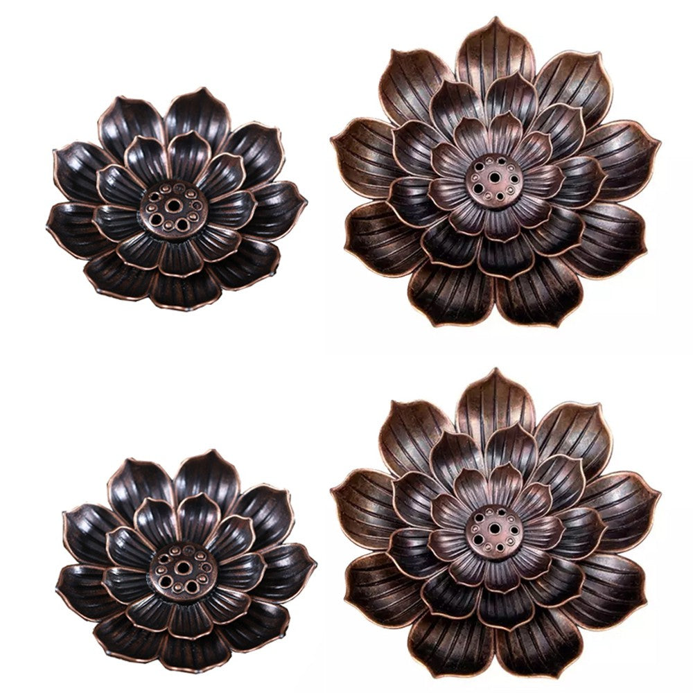 4Pcs Alloy Lotus Incense Burner Incense Stick Holder Spiritual Meditation Decor