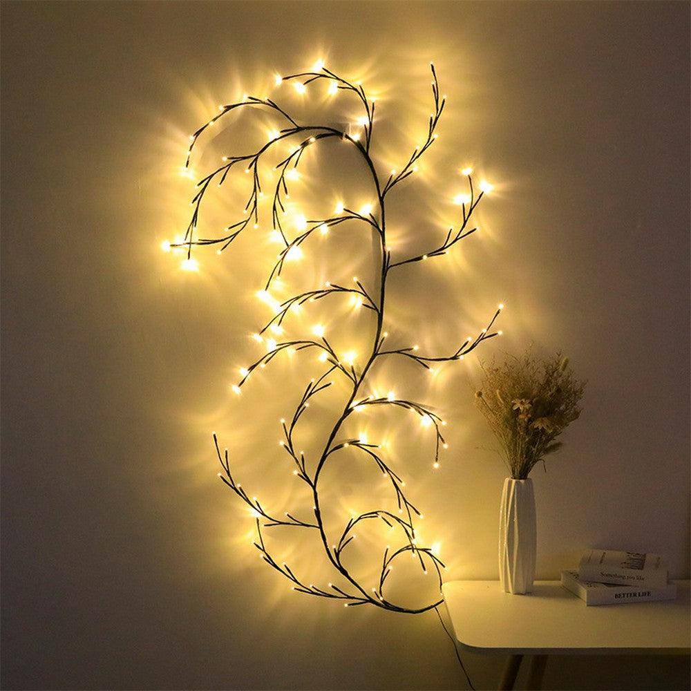 144LEDs 2.3 Meters Artificial Willow Vine Lights Home Decor Willow Vine Lamp