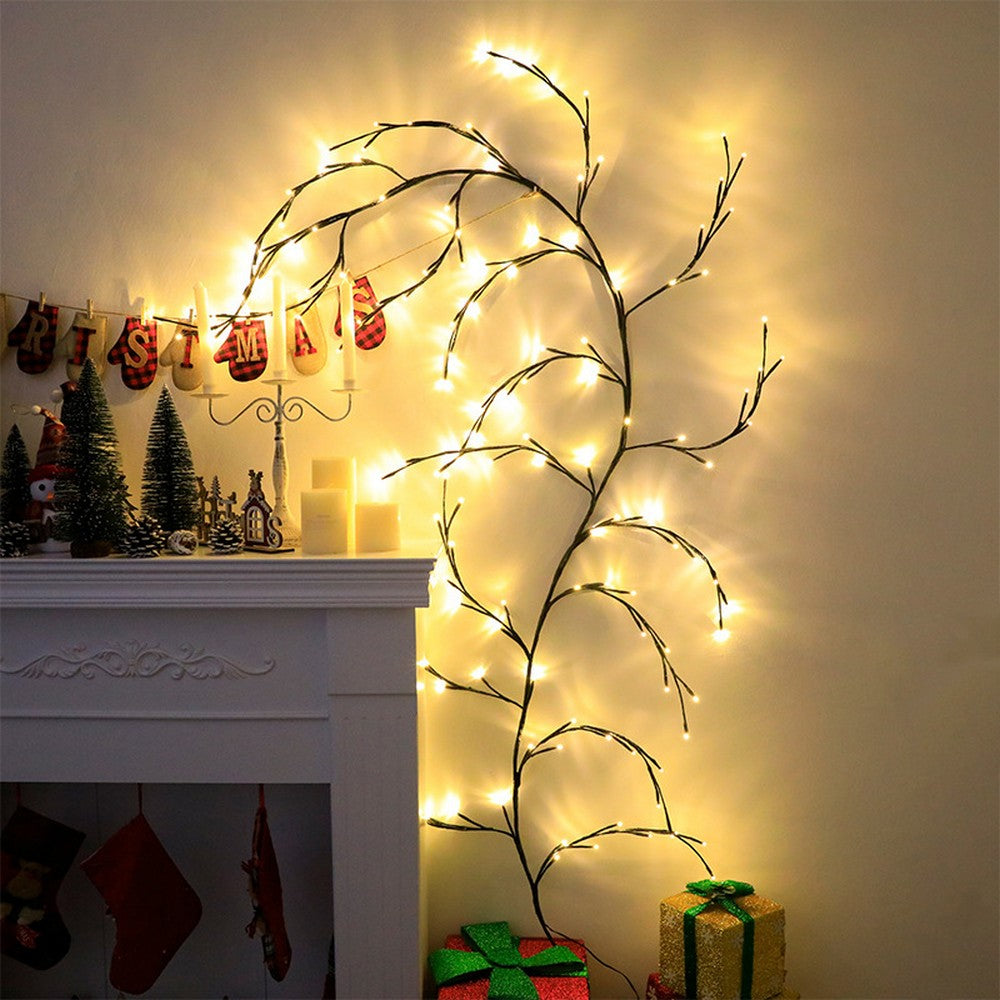 144LEDs 2.3 Meters Artificial Willow Vine Lights Home Decor Willow Vine Lamp