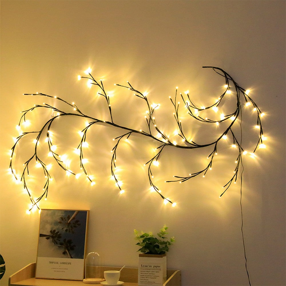 144LEDs 2.3 Meters Artificial Willow Vine Lights Home Decor Willow Vine Lamp