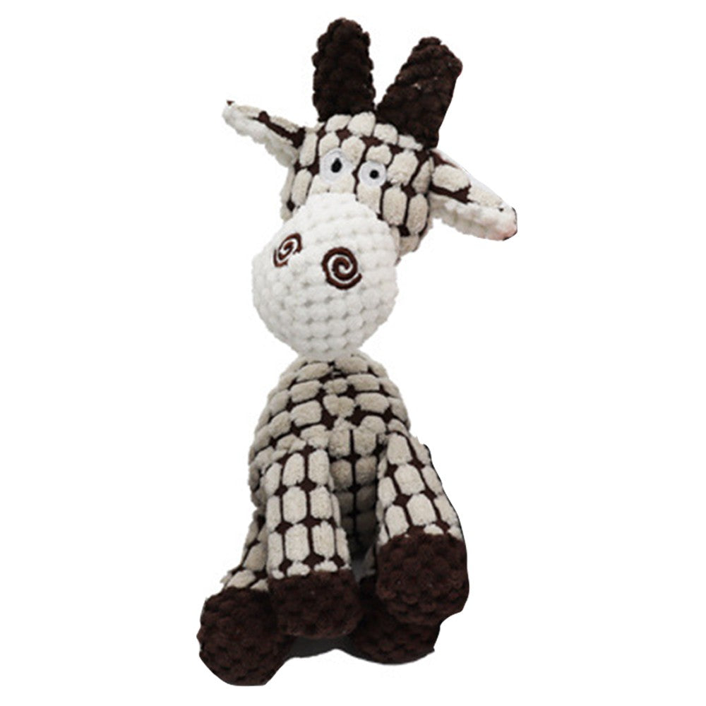 Squeaky Pet Dog Toys Puppy Pet Chew Squeaky Plush Toy Teeth Cleaning Toy Beige