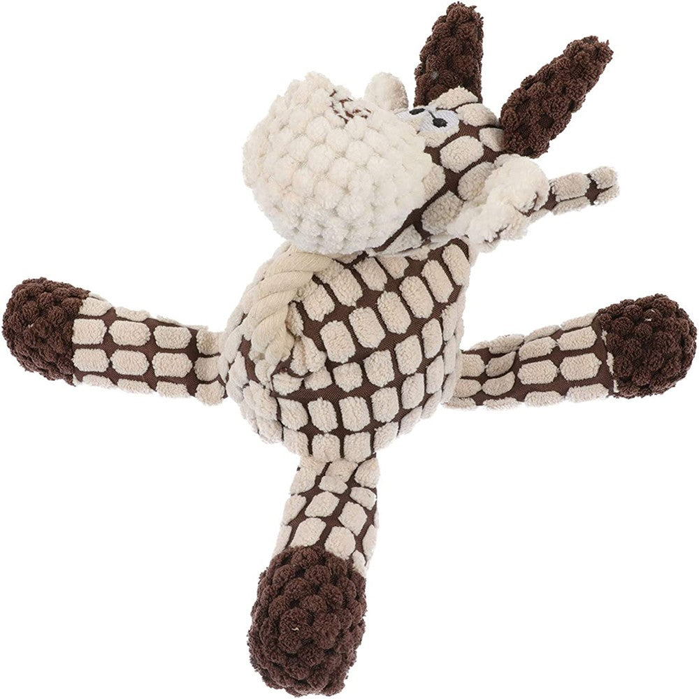 Squeaky Pet Dog Toys Puppy Pet Chew Squeaky Plush Toy Teeth Cleaning Toy Beige