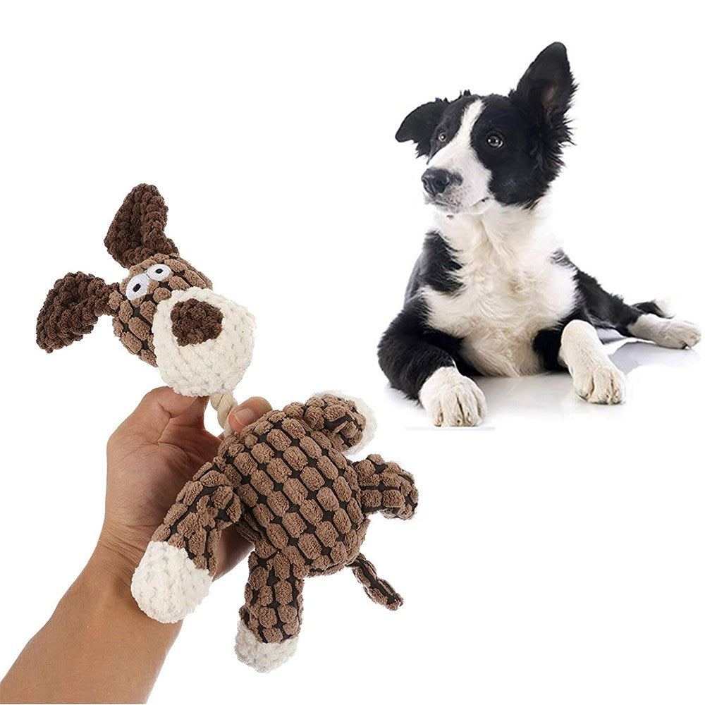 Squeaky Pet Dog Toys Puppy Pet Chew Squeaky Plush Toy Teeth Cleaning Toy Coffee