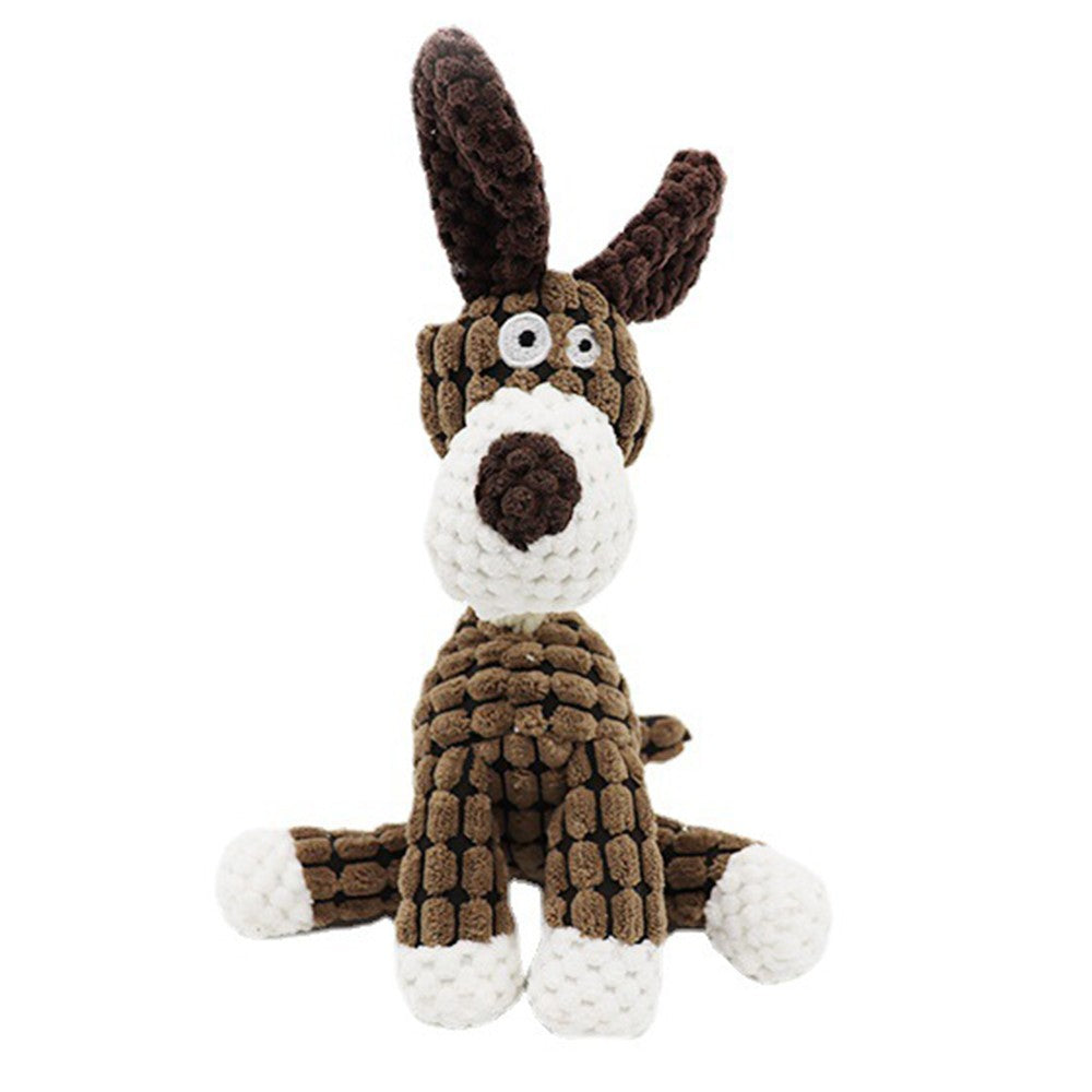 Squeaky Pet Dog Toys Puppy Pet Chew Squeaky Plush Toy Teeth Cleaning Toy Coffee