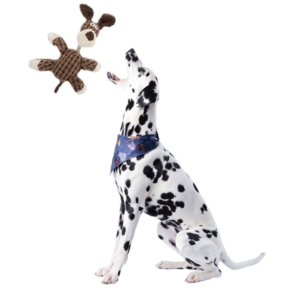 Squeaky Pet Dog Toys Puppy Pet Chew Squeaky Plush Toy Teeth Cleaning Toy Coffee