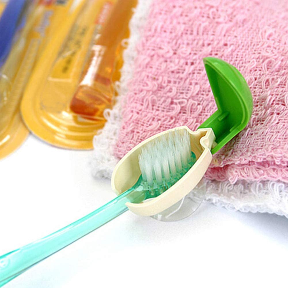 16Pcs Smile Face Toothbrush Cover Holder with Suction Cup Random Color