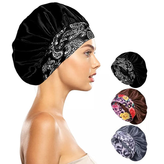 3Pcs Womens Sleeping Hat Shower Cap Sleeping Hair Wrap Bonnet