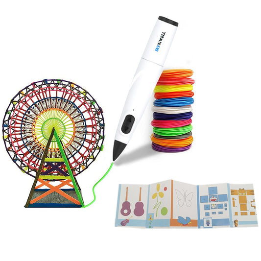 2 Sets of 3D Printing Pen DIY Crafting Doodle Pen with 12 Rolls PCL Filaments