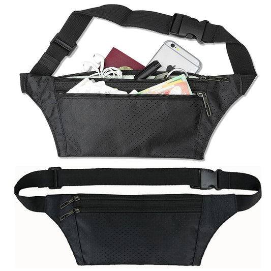 2X Running Bum Bag Travel Sport Phone Waist Bag Fanny Pack Adjustable Belt